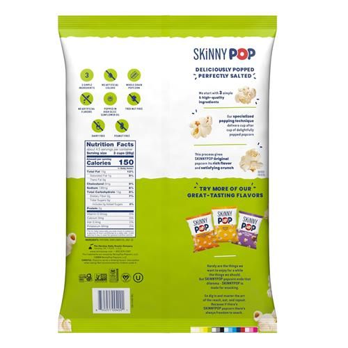 Skinnypop Original Popcorn, 4.4Oz Grocery Size Bags, Skinny Pop, Healthy Popcorn Snacks, Gluten Free