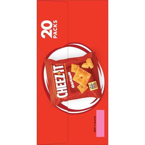 Cheez-It Cheese Crackers, Baked Snack Crackers, Lunch Snacks, Original, 20Oz Box (20 Packs)
