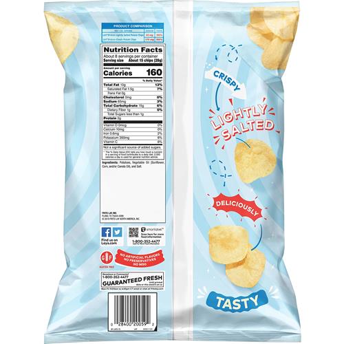 Lays Potato Chips, Lightly Salted Snacks, 7.75Oz Bag