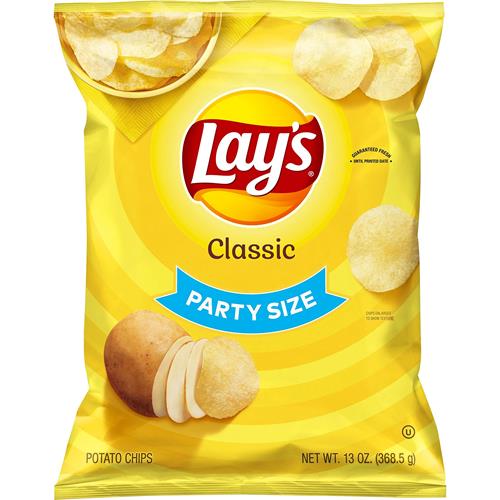 Lays Classic Potato Chips Snacks, Gluten Free Chips, Party Size, 13Oz Bag