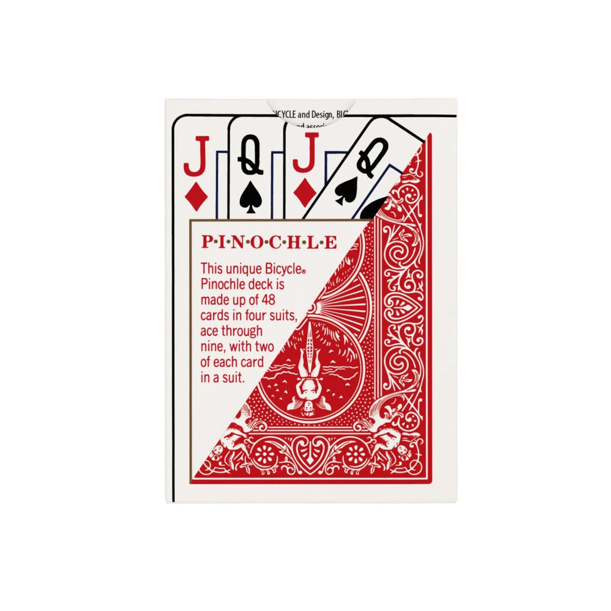 Bicycle Pinochle Playing Cards – Red or Blue Rider Back, Standard Index