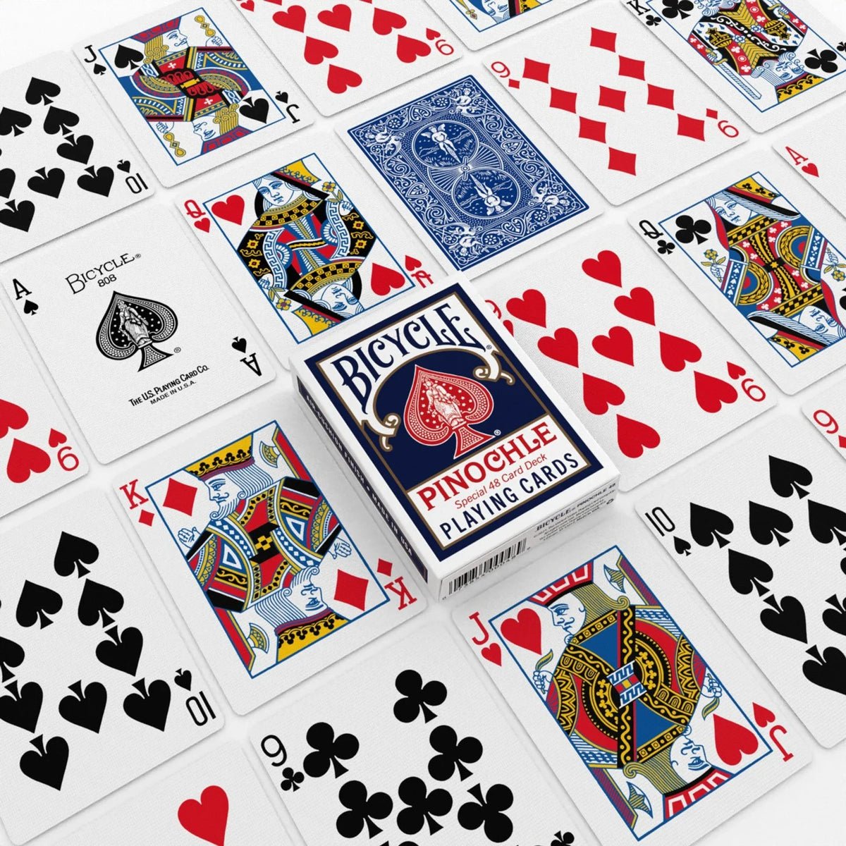 Bicycle Pinochle Playing Cards – Red or Blue Rider Back, Standard Index