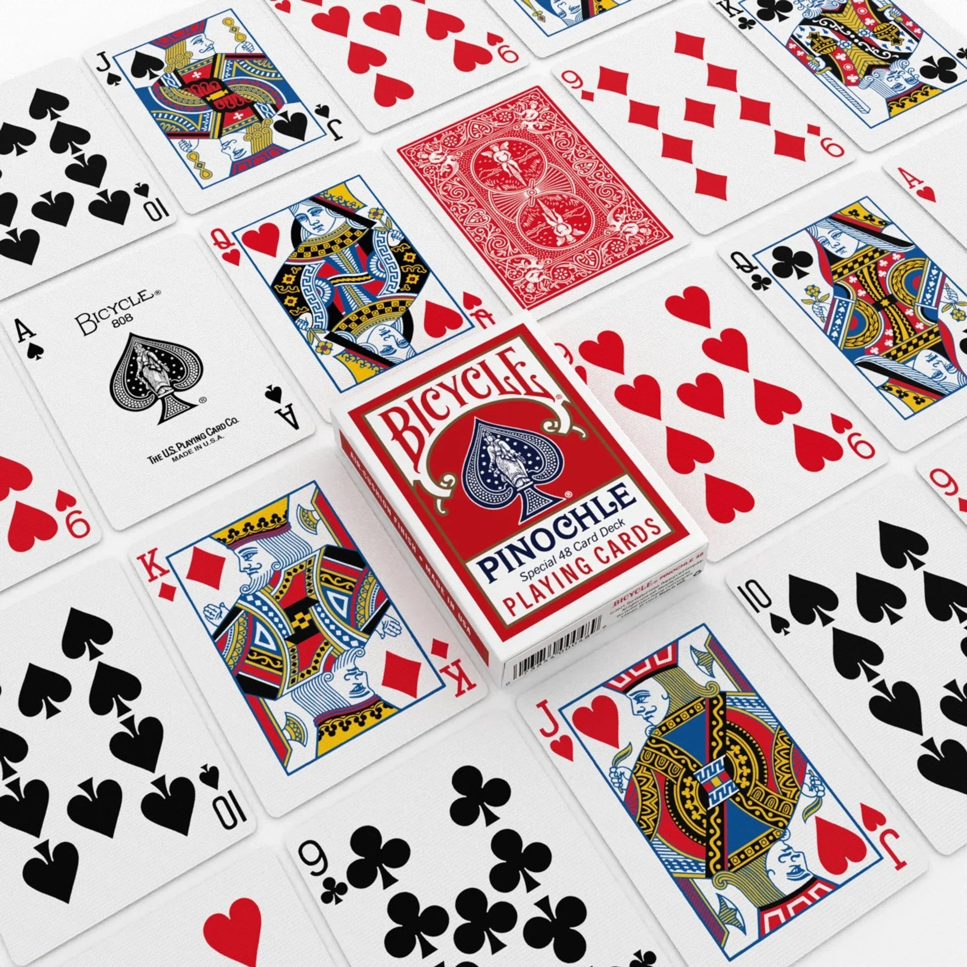 Bicycle Pinochle Playing Cards – Red or Blue Rider Back, Standard Index