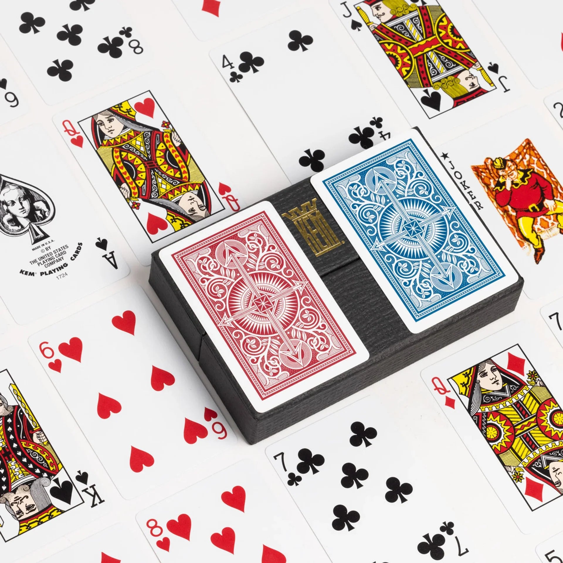 KEM Arrow Blue and Red – Bridge Size Standard Index (2-Deck Set)