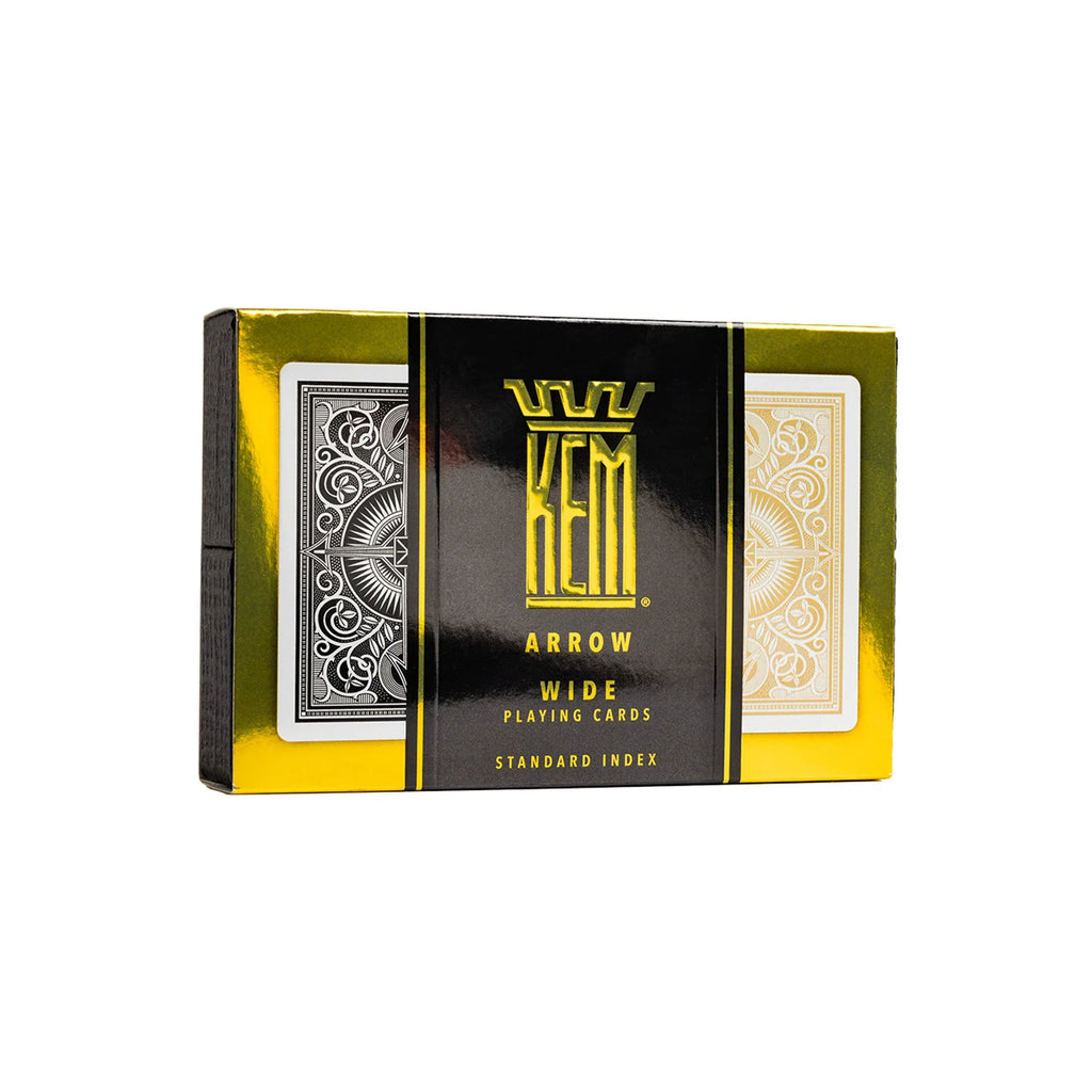 KEM Arrow Black and Gold – Poker Size Standard Index (2-Deck Set)