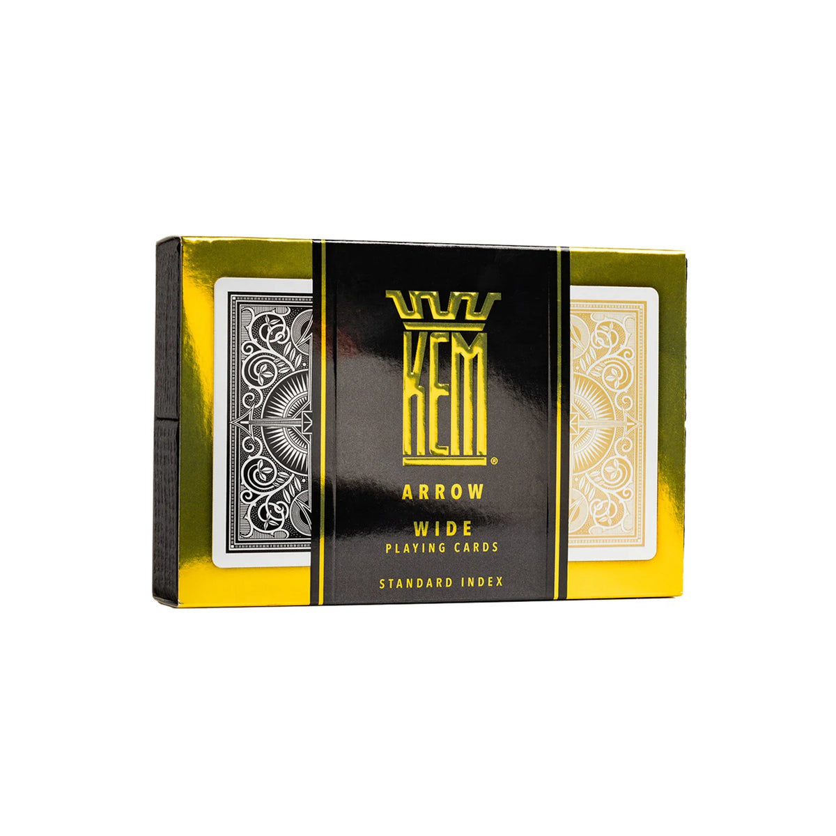 KEM Arrow Black and Gold – Poker Size Standard Index (2-Deck Set)