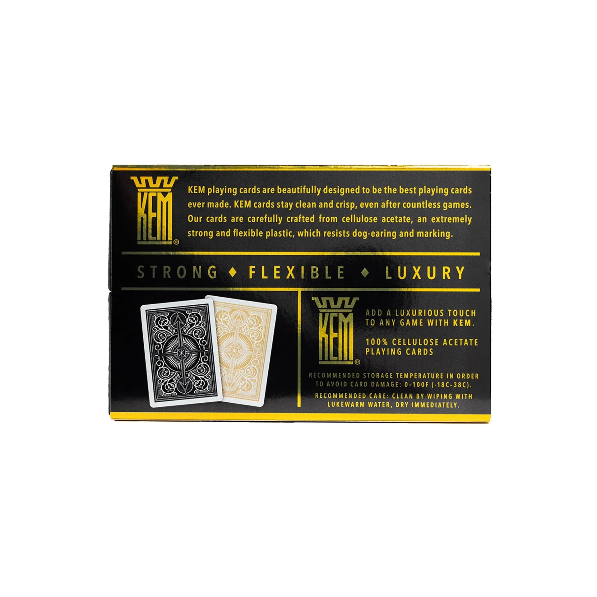 KEM Arrow Black and Gold – Poker Size Standard Index (2-Deck Set)
