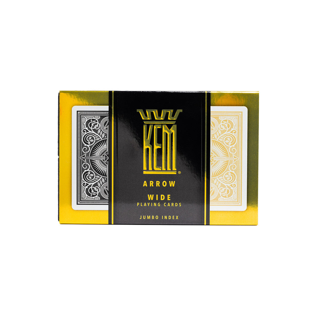 KEM Arrow Black & Gold – Poker Size Jumbo Index (2-Deck Set)