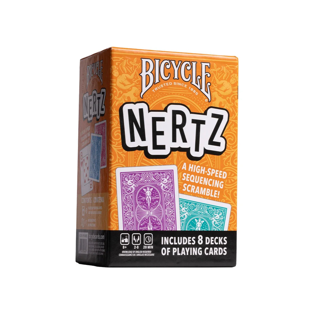 Bicycle Nertz Game Pack – 8 Color Rider Back Jumbo Deck Set