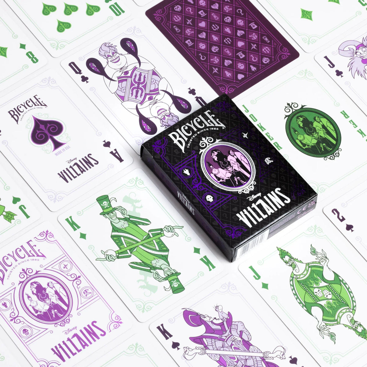 Bicycle Disney Villains Playing Cards – Purple or Green Edition