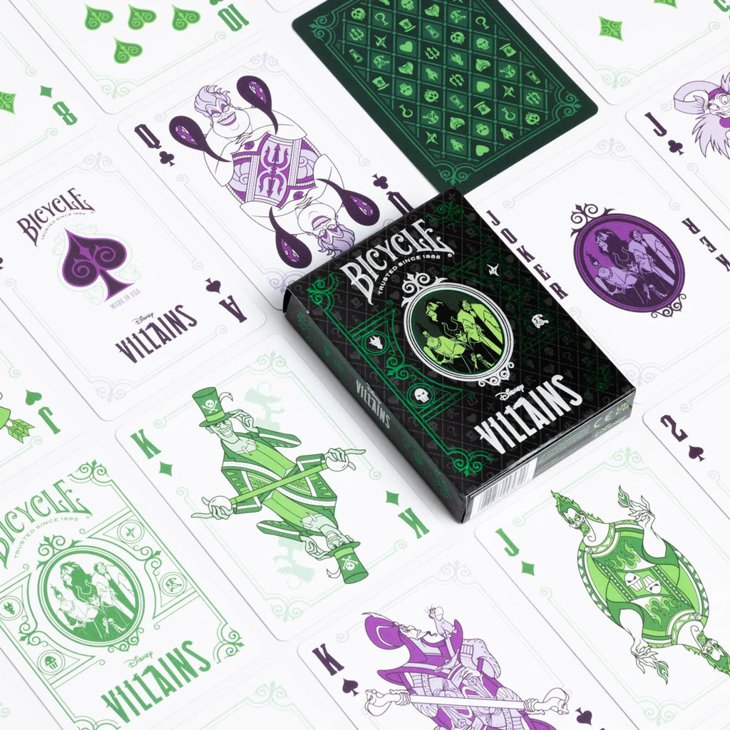 Bicycle Disney Villains Playing Cards – Purple or Green Edition