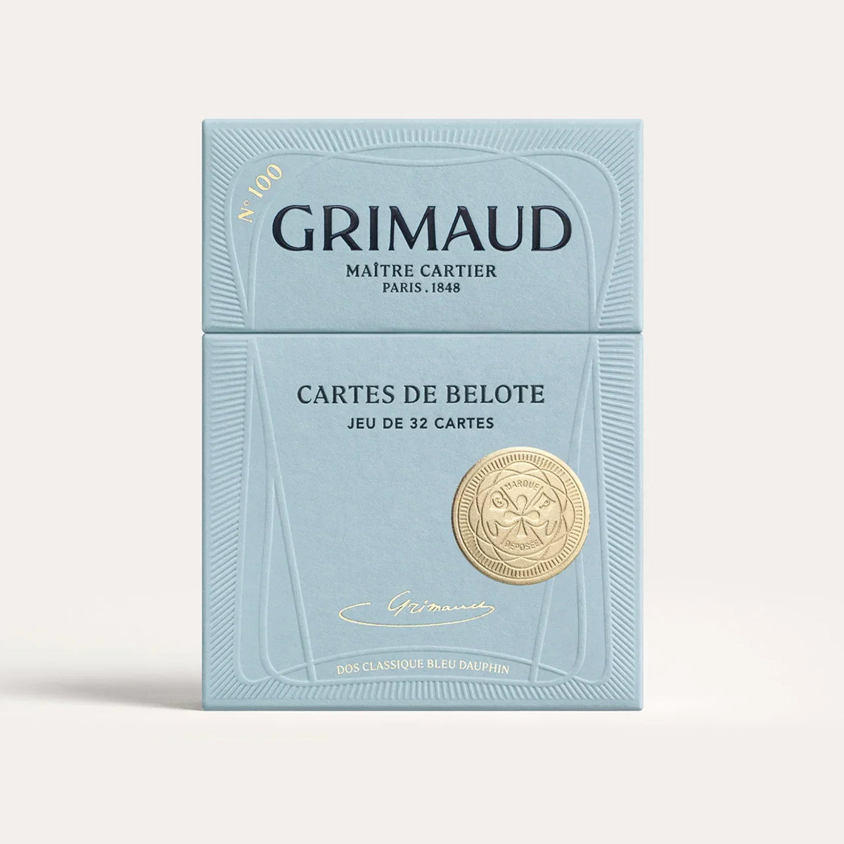Grimaud N°100 Cartes de Belote – 32-Card French Heritage Deck for Belote, Euchre & Pinochle