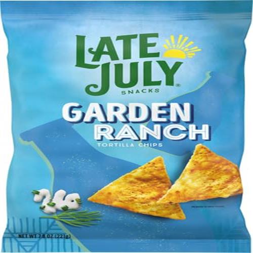 Late July Snacks, Garden Ranch Tortilla Chips, 7.8-Oz. Bag