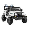 12V Kids Ride on Truck Car with Remote Control Threaded Wheels and 3 Speeds-White