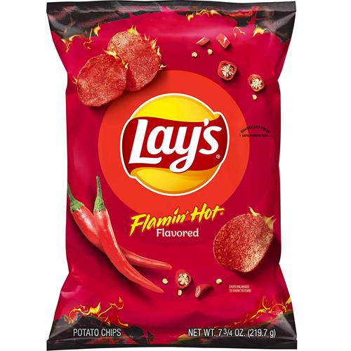 Lays Potato Chips, Flamin Hot Flavored Snacks, 7.75Oz Bag