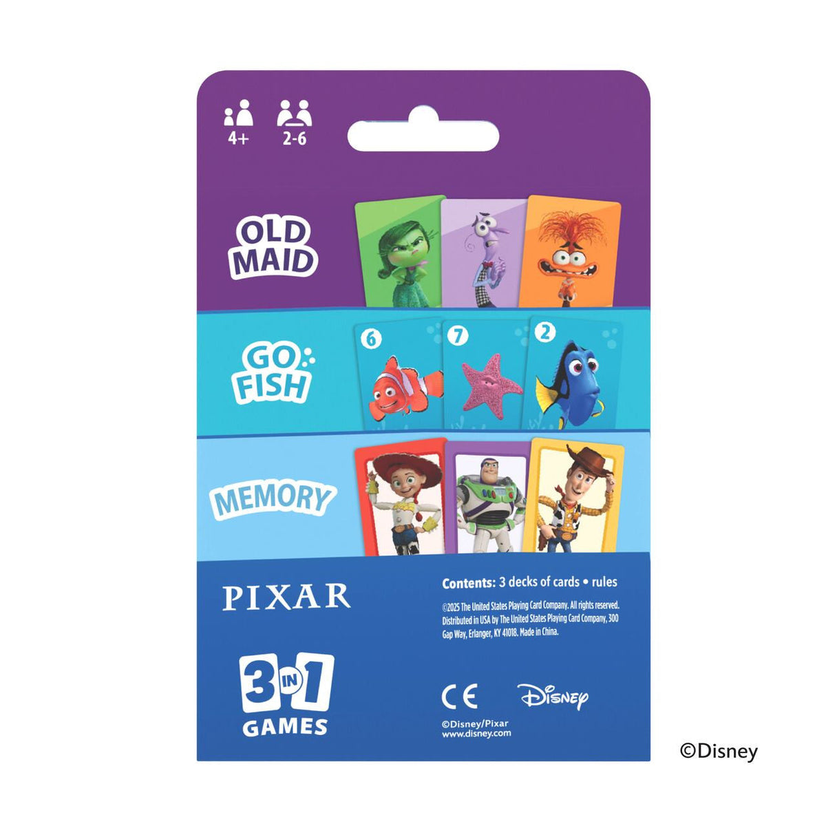 Bicycle Disney Pixar 3 in 1 (Memory/Go Fish/Old Maid)