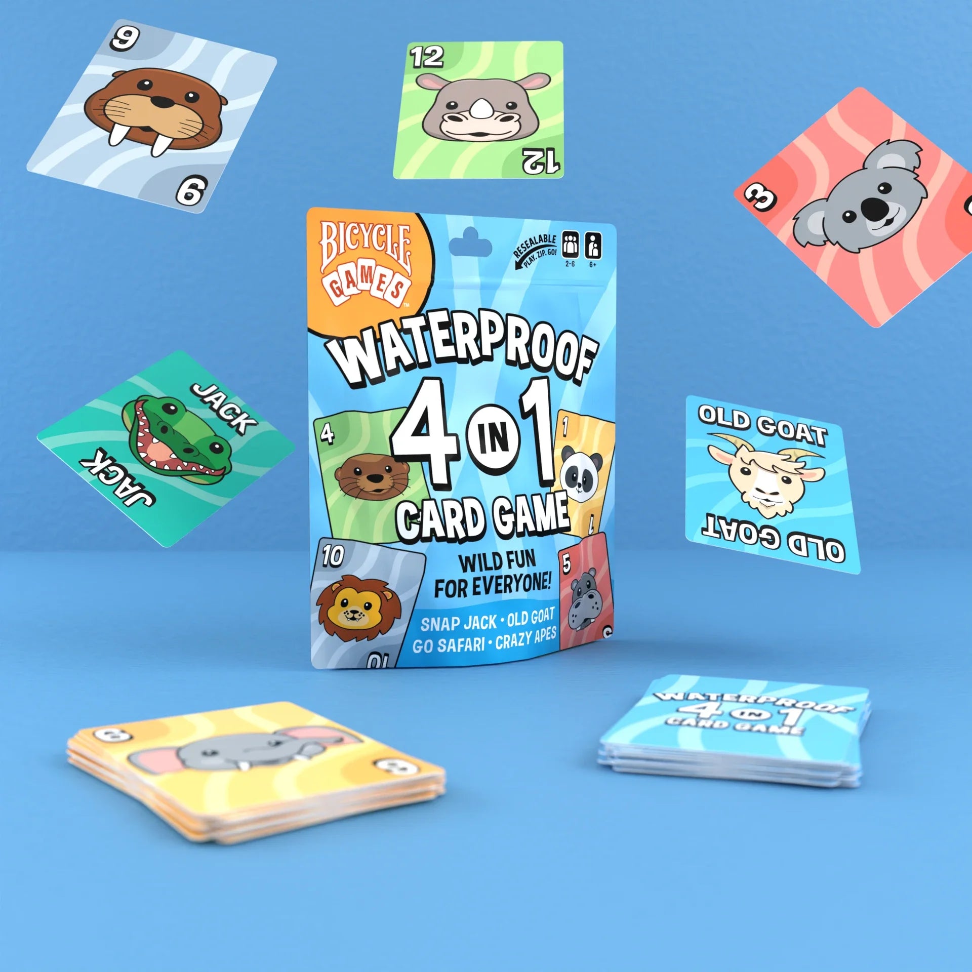 Bicycle Games Waterproof 4 in 1 Card Game
