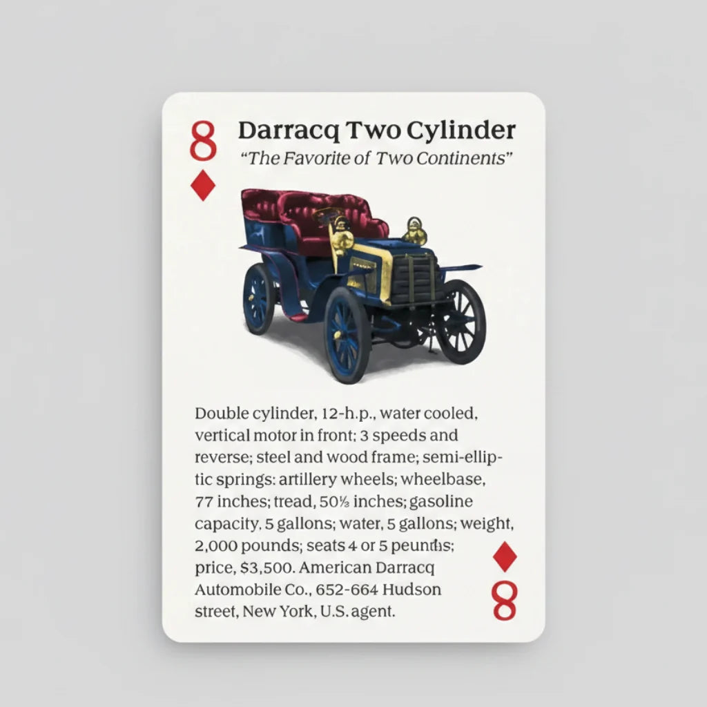 Turn of the Century Motor Cars Playing Cards