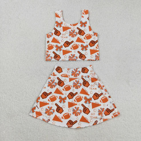 Children School Spirit Crop Top & Skirt