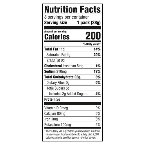 Ritz Cheese Sandwich Crackers, Lunch Snacks, 8 Snack Packs (6 Crackers Per Pack)