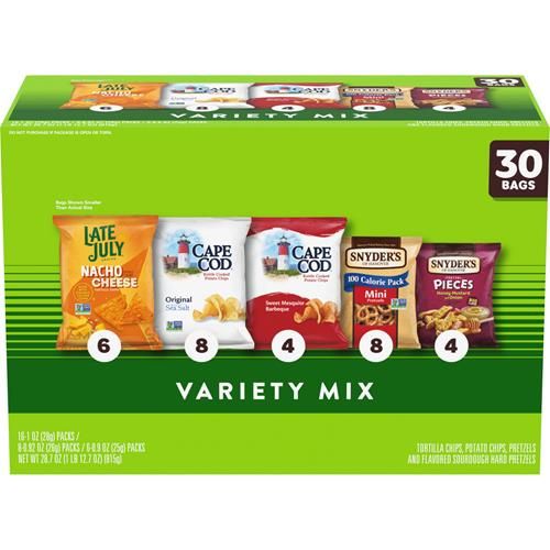 Snyders Of Hanover, Cape Cod And Late July Snacks Variety Pack, 30 Count Snack Bags