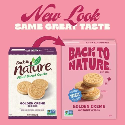 Back To Nature Golden Creme Sandwich Cookies - Dairy Free, Non-Gmo, Made With Wheat Flour, Delicious & Quality Snacks, 8.25 Ounce