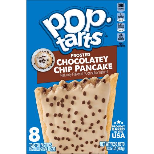 Pop-Tarts Toaster Pastries, Breakfast Foods, Kids Snacks, Frosted Chocolatey Chip Pancake, 13.5Oz Box (8 Pop-Tarts)