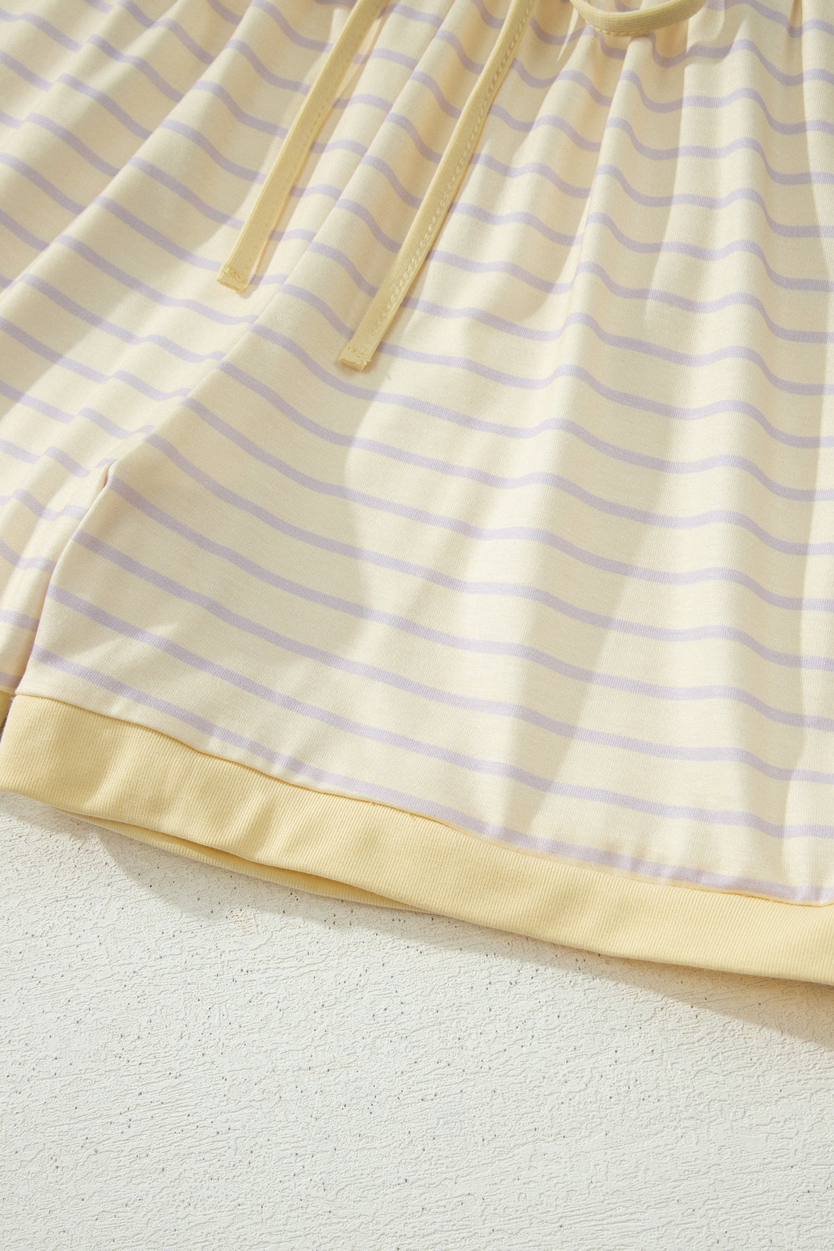 Yellow Stripe Relaxed Tee Drawstring Shorts 2pcs Outfit