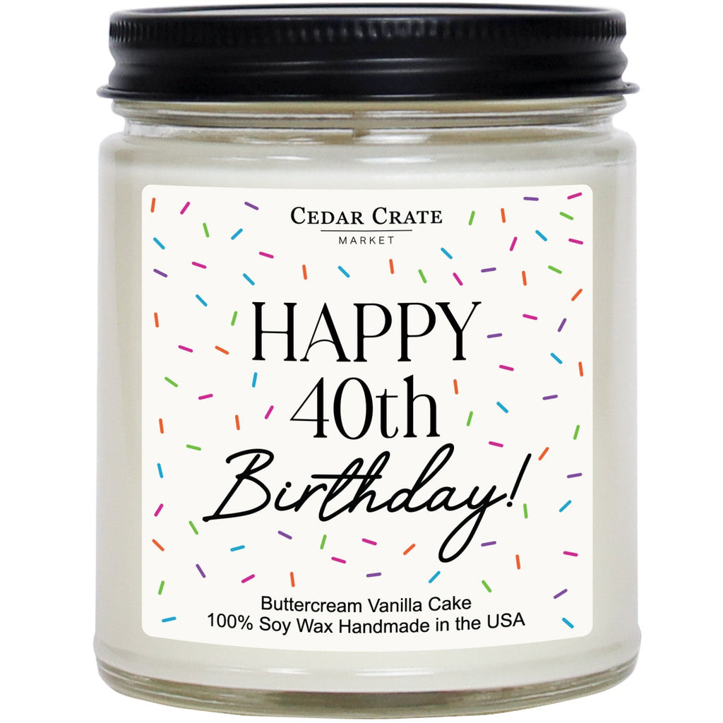 Happy 40th Birthday Jar Candle