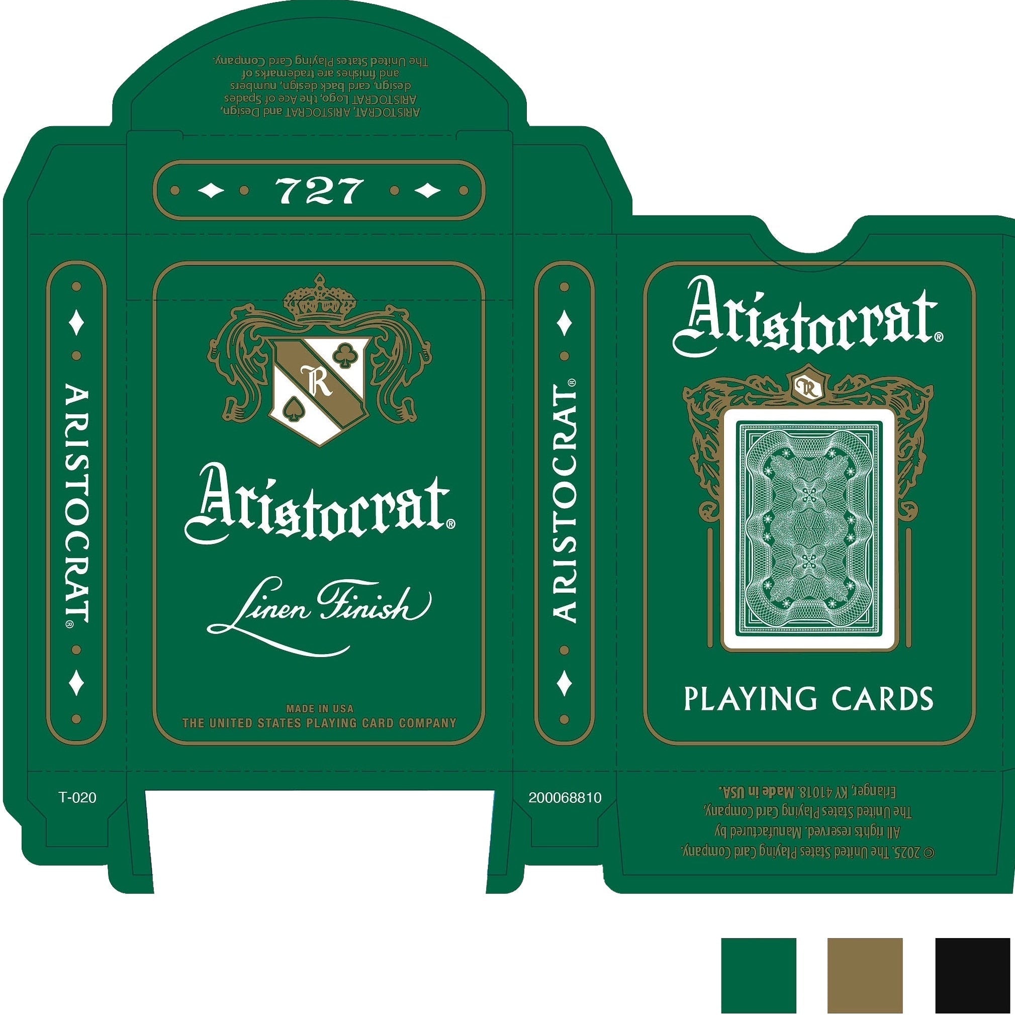 Aristocrat 727 Currency Green 110th Anniversary Playing Cards