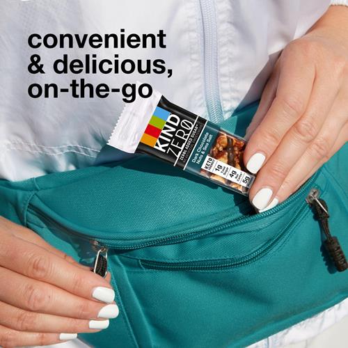 Kind Zero Added Sugar Bars, Dark Chocolate Nuts And Sea Salt, Keto Friendly Snacks, Gluten Free, 5G Protein, 5 Count
