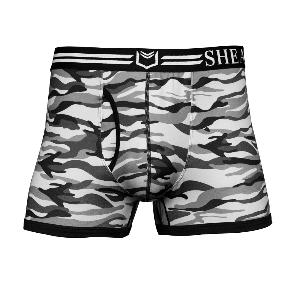SHEATH 2.1 Polyester Camo Men's Pouch Trunk 3" (4 Pack)