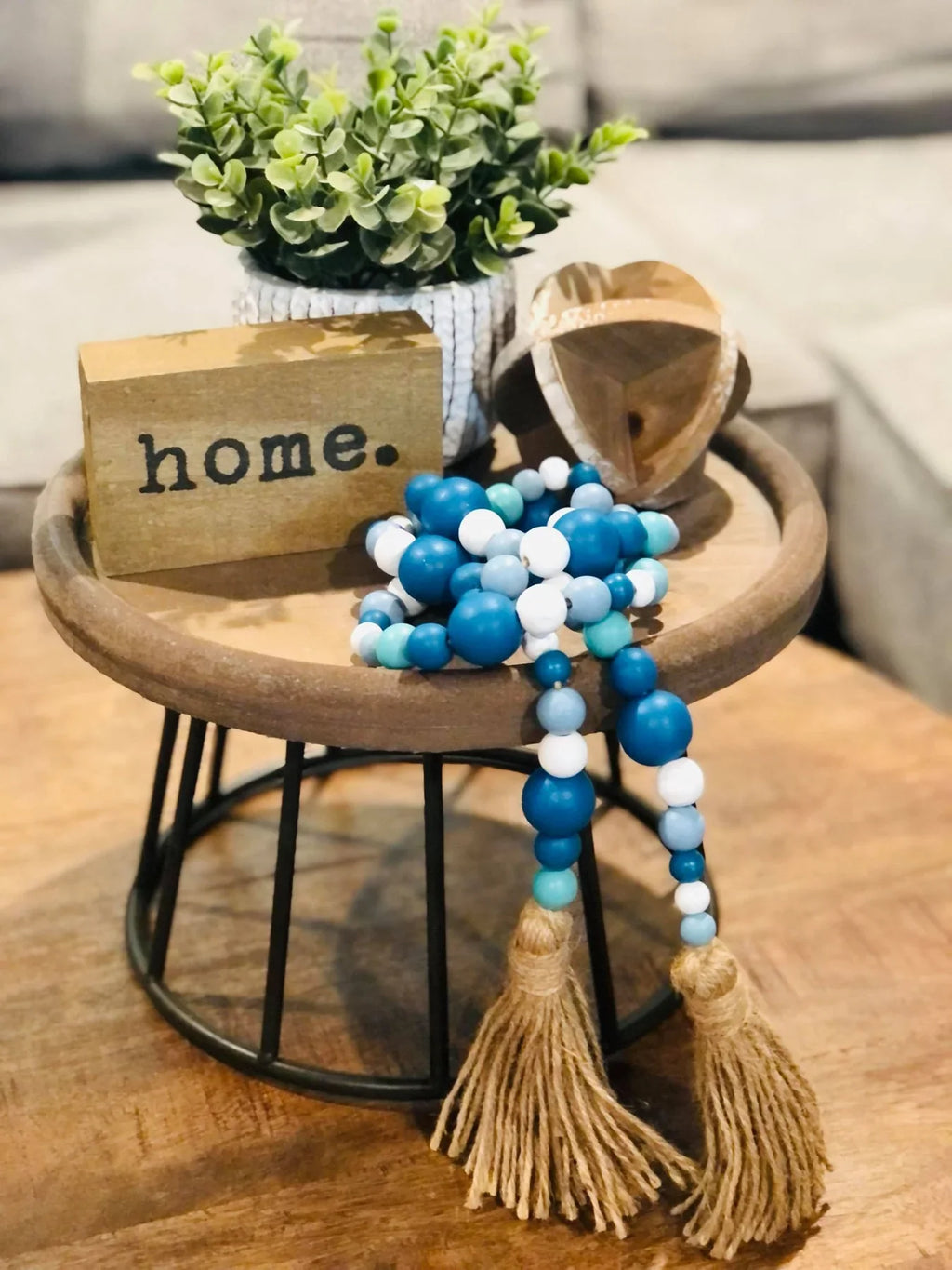 Wooden Bead Garland with Tassle