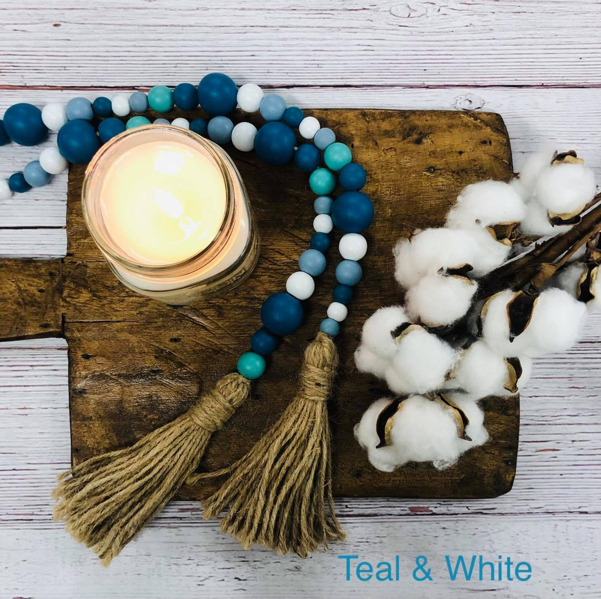 Wooden Bead Garland with Tassle