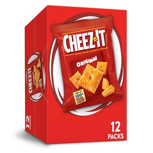 Cheez-It Cheese Crackers, Baked Snack Crackers, Lunch Snacks, Grab N Go, Original, 12Oz Box (12 Packs)