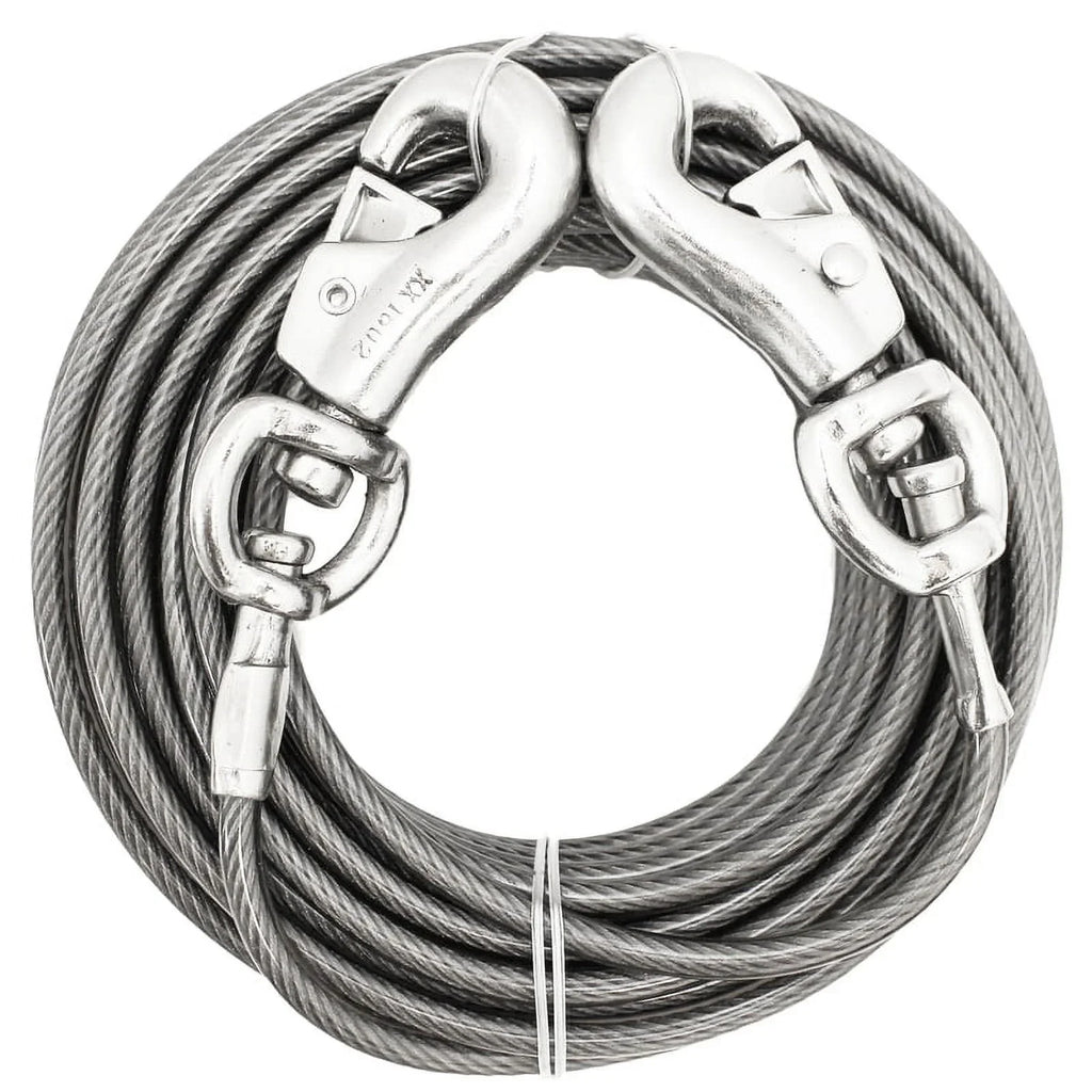 Dog Boss Pet Super Beast Xxl Twin-swivel Vinyl Coated Tie-outs 40ft Up 250lbs