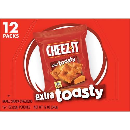 Cheez-It Cheese Crackers, Baked Snack Crackers, Office And Kids Snacks, Extra Toasty, 12Oz Box (12 Packs)