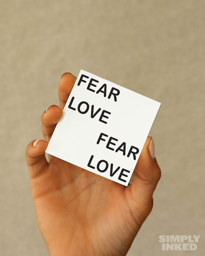 NEW "FEAR LOVE" Finger Tattoo