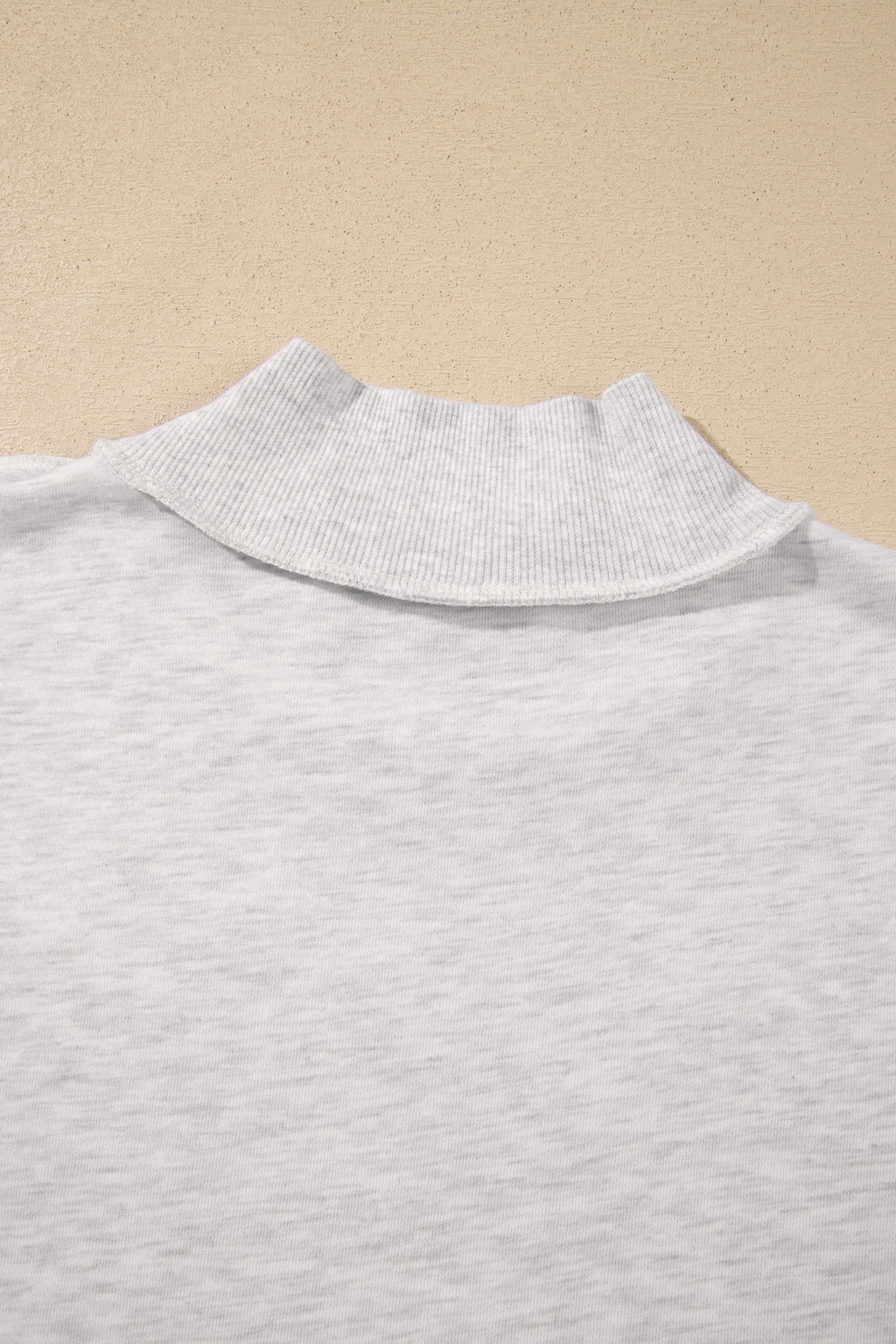 Light Grey High Neck Polka Dot Slogan Printed Baggy Sweatshirt