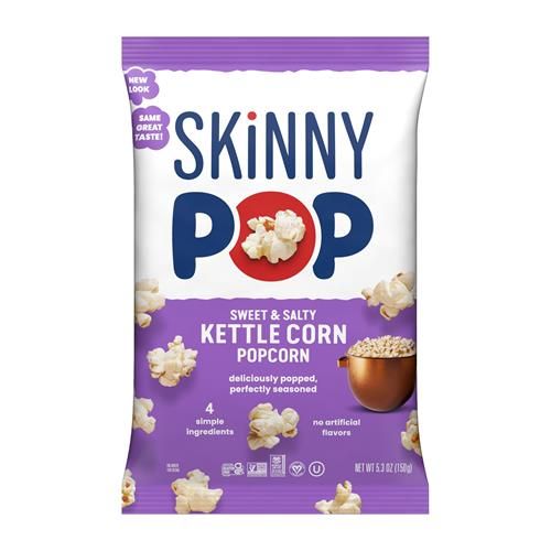 Skinnypop Popped Sweet & Salty Kettle Popcorn, Gluten Free, Vegan Popcorn, Non-Gmo, Healthy Popcorn Snacks, Skinny Pop, 5.3Oz Grocery Sized Bag
