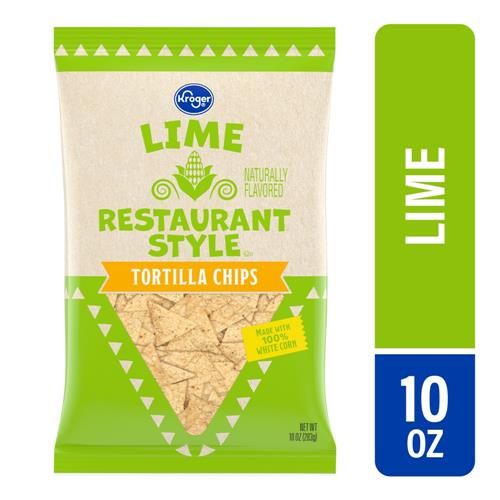Kroger Kick of Lime White Corn Tortilla Chips 10 oz