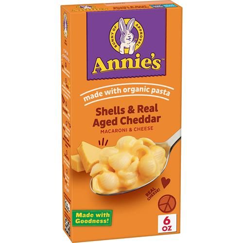 Annies Shells And Real Aged Cheddar Mac And Cheese With Organic Pasta, Made With Real Cheese, Dinner Side Or Snacks, 6 Oz