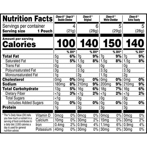 Cheez-It Cheese Crackers, Baked Snack Crackers, Lunch Snacks, Grab N Go, Variety Pack, 19.1Oz Box (20 Packs)
