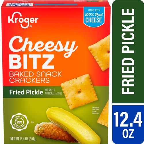Kroger Baked Cheesy Bitz Fried Pickle Crackers 12.4 oz