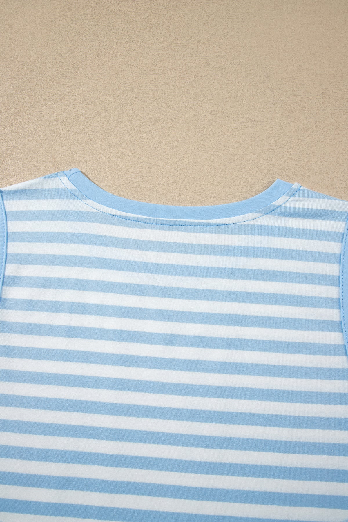 Sky Blue Stripe Slim Tank Contrast Ruffle Mini Skort Set