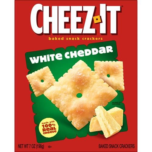 Cheez-It Cheese Crackers, Baked Snack Crackers, Office And Kids Snacks, White Cheddar, 7Oz Box (1 Box)