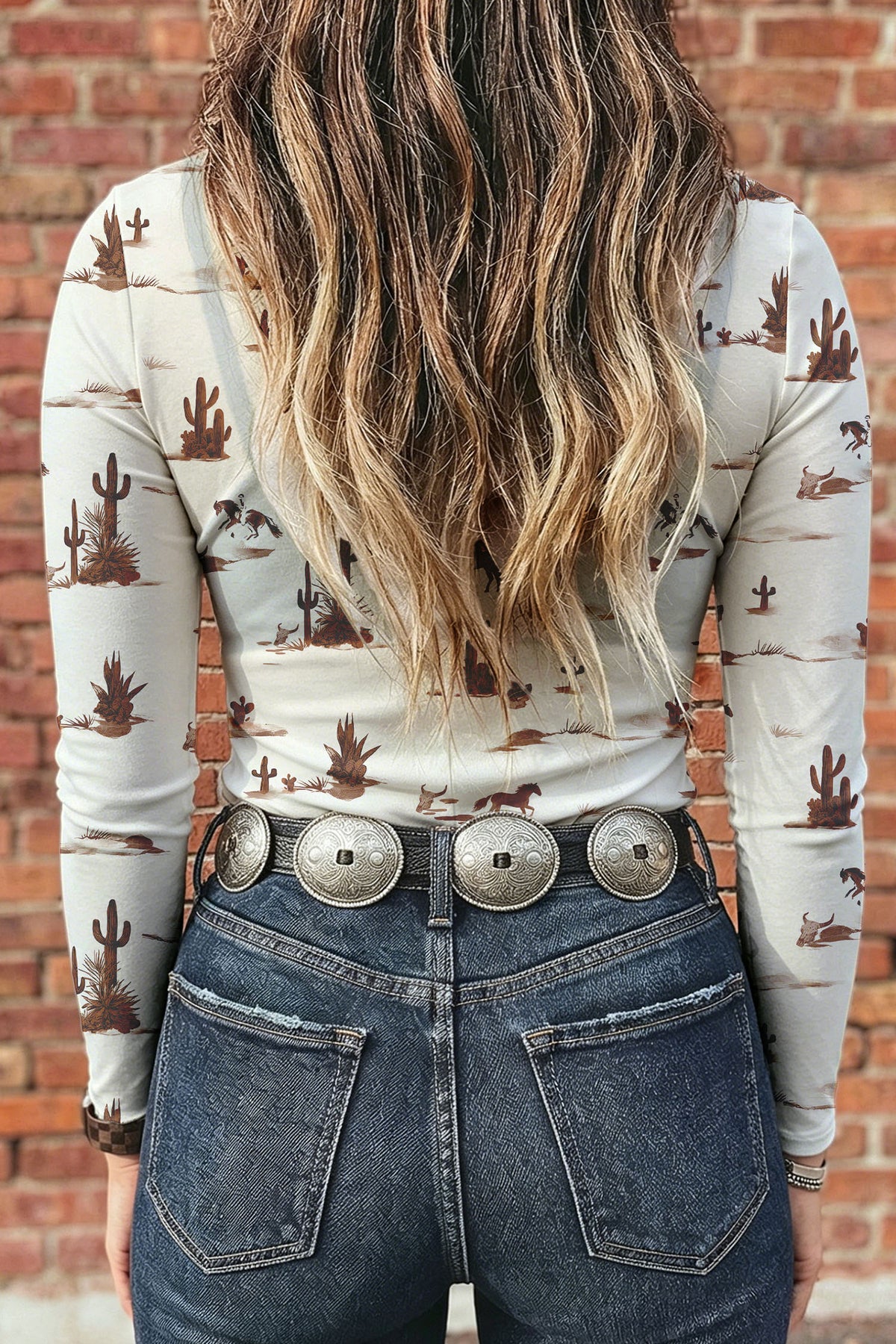 Smoke Gray Floral Print Slim Fit Mesh Long Sleeve Mock Neck Top