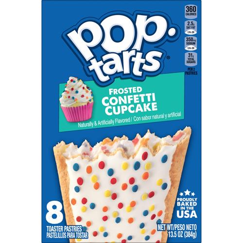 Pop-Tarts Toaster Pastries, Breakfast Foods, Kids Snacks, Frosted Confetti Cupcake, 13.5Oz Box (8 Pop-Tarts)
