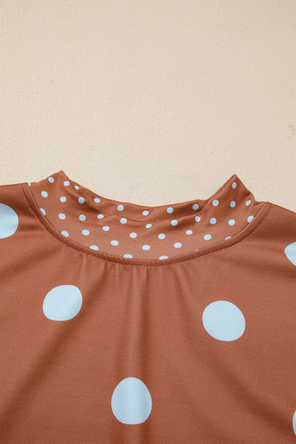 Red Polka Dot Print Contrast Detail Oversized Tunic Sweatshirt