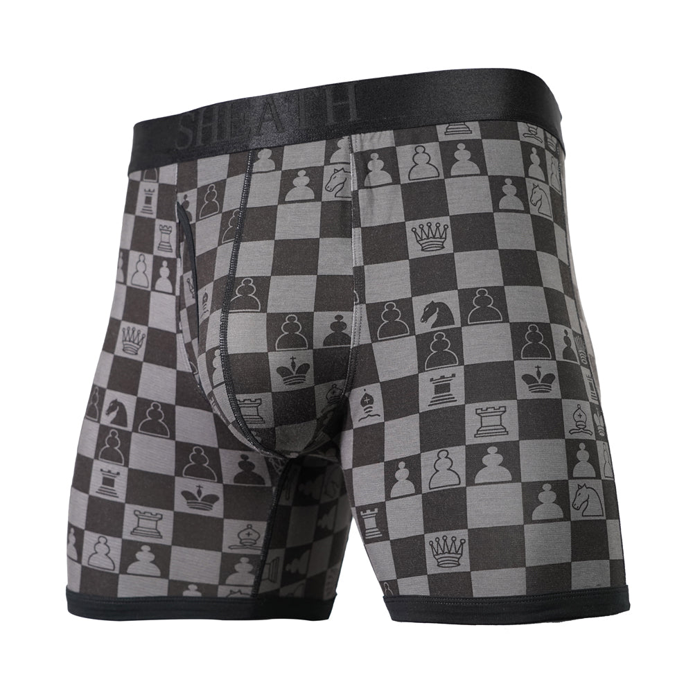 SHEATH 4.0 Bamboo Chess Grandmaster Men's Pouch Boxer Brief 5"